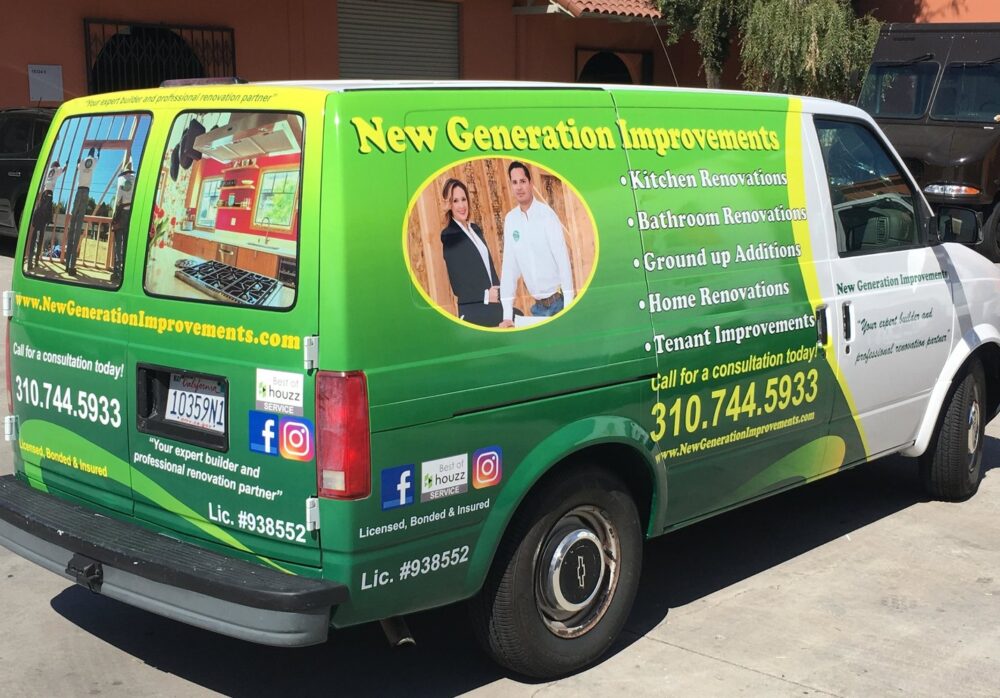 Vehicle Wrap For New Generation Home Improvements in Encino