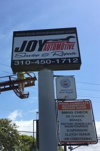 Read more about the article Store Front Light Box and Pylon Sign Inserts for Joy Automotive Repair in Santa Monica