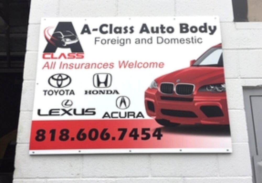 Outdoor Business Signs for A-Class Auto Body in Chatsworth