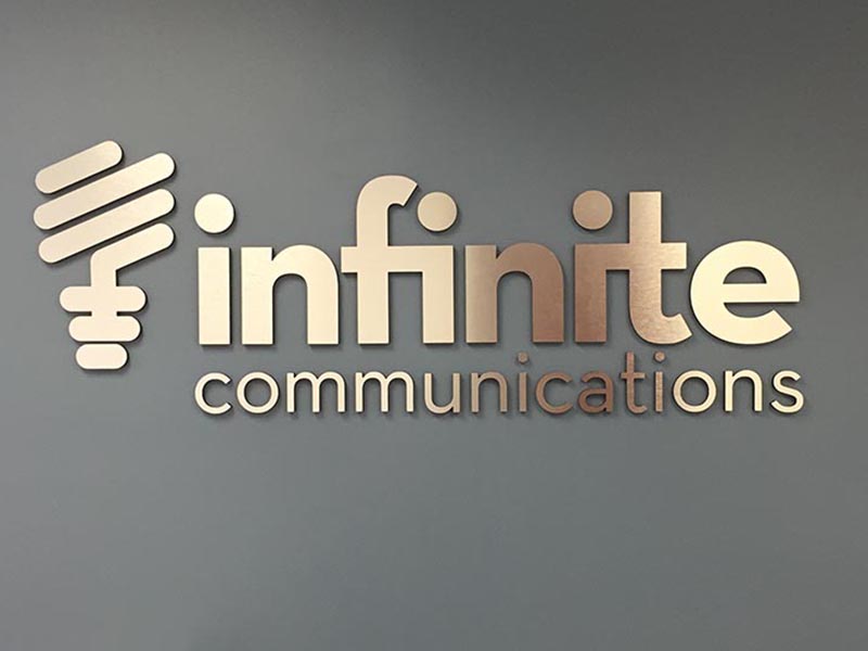 Lobby Sign, Infinite Communications in Sherman Oaks