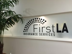 Read more about the article Indoor Company Sign for First LA Insurance Services in Woodland Hills
