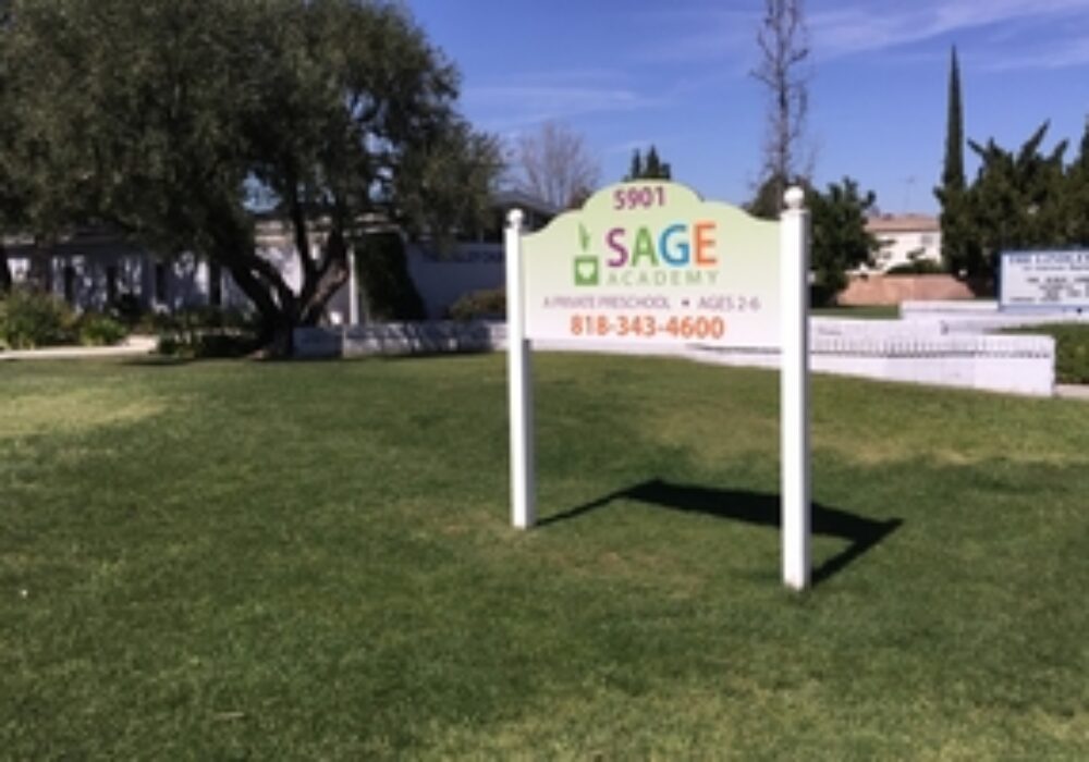 Outdoor Sign for Sage Academy in Tarzana