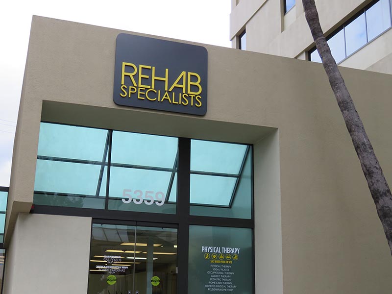 Metal Business Sign, Rehab Specialists in Encino