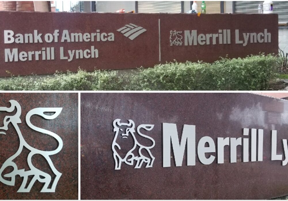 Dimensional Letters and Logo for Merrill Lynch in Encino