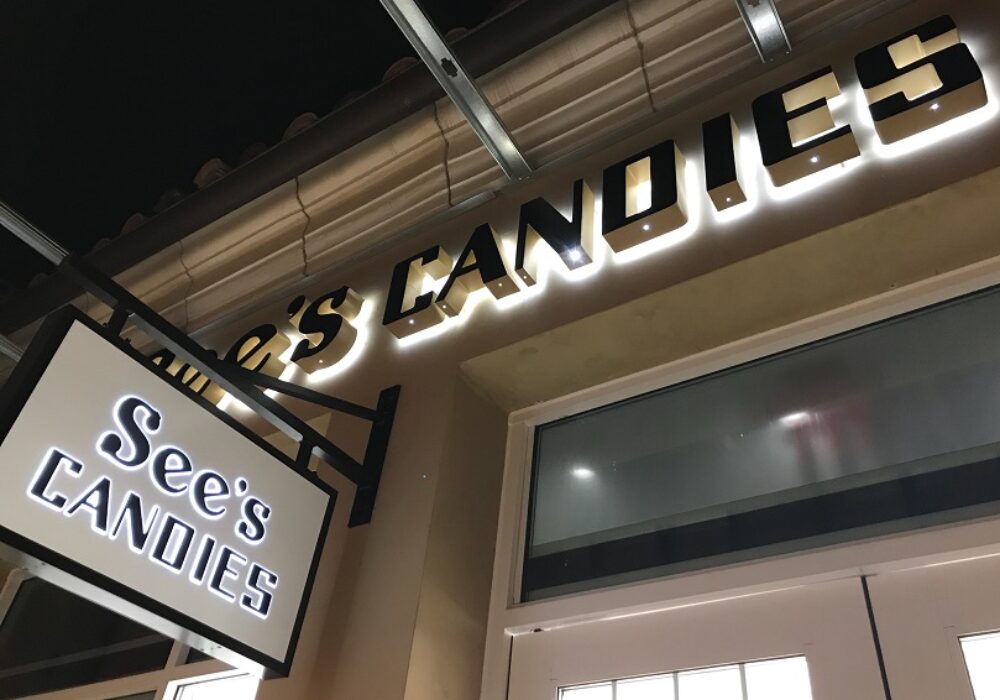 Outdoor Signs for See’s Candies in Calabasas