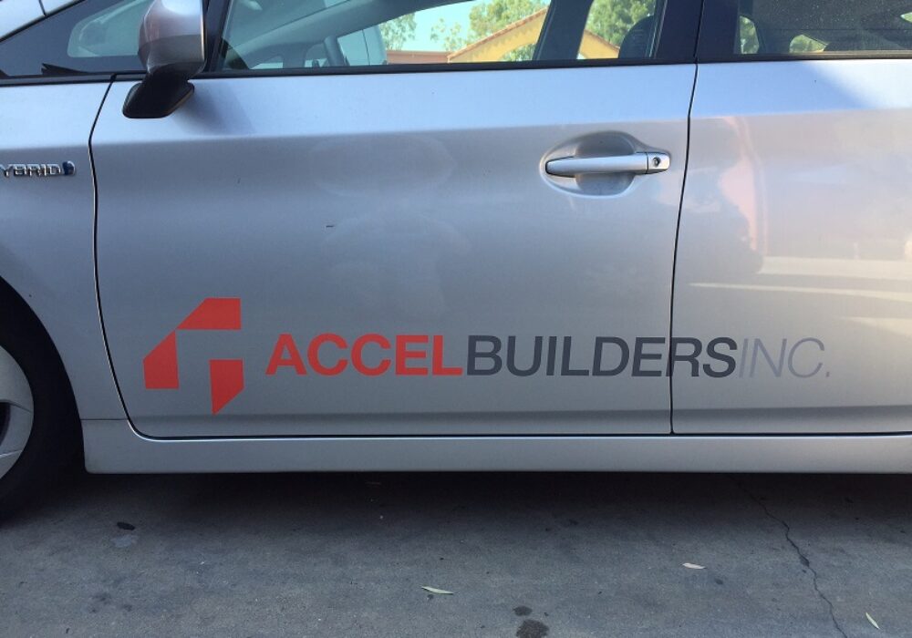 Vehicle Lettering for  Accel Builders Inc.