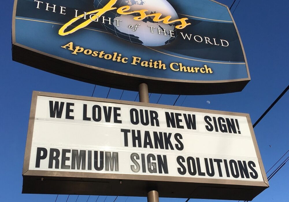Pole Sign for Apostolic Faith Church in Silverlake