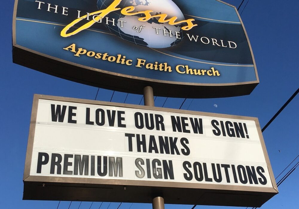 Pole Sign for Apostolic Faith Church in Silverlake