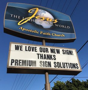 Read more about the article Pole Sign for Apostolic Faith Church in Silverlake