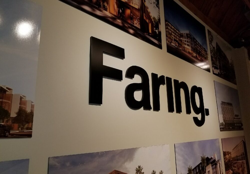 Lobby Sign for Faring in West Hollywood