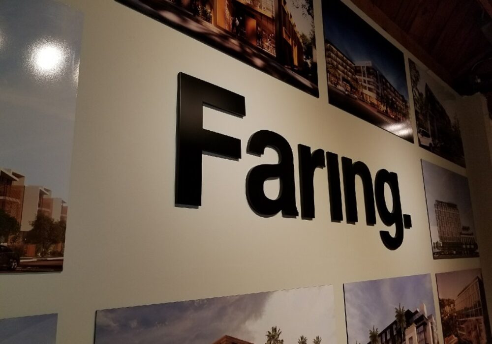 Lobby Sign for Faring in West Hollywood