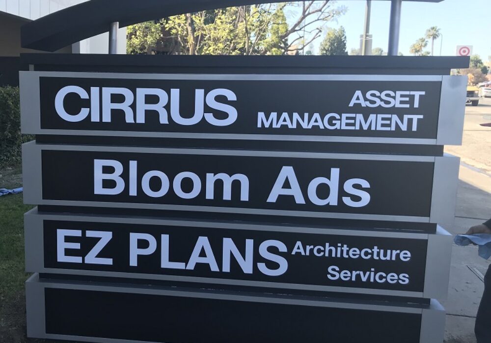 Monument Sign for Cirrus in Woodland Hills