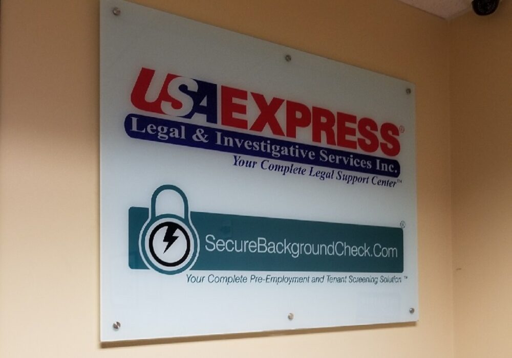 Lobby Sign for USA Express in Woodland Hills