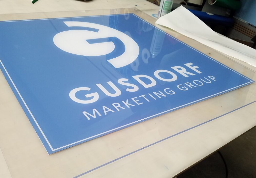 Lobby Sign for Gusdorf Marketing in Sherman Oaks