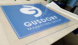 Read more about the article Lobby Sign for Gusdorf Marketing in Sherman Oaks
