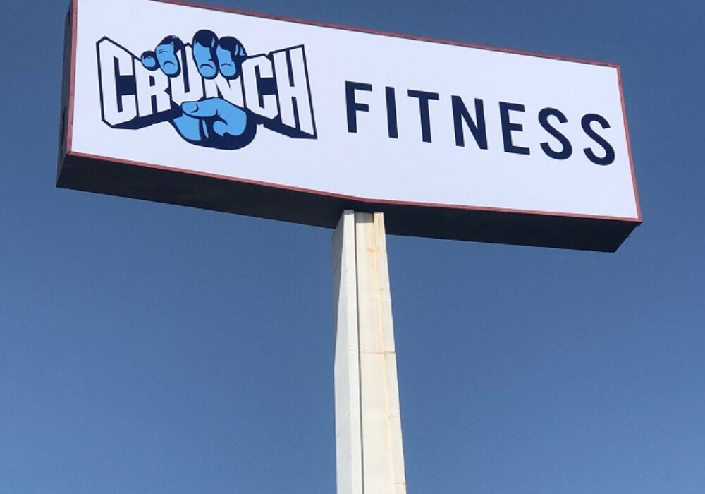 Rotating Pylon Sign Insert for Crunch Fitness La Mirada