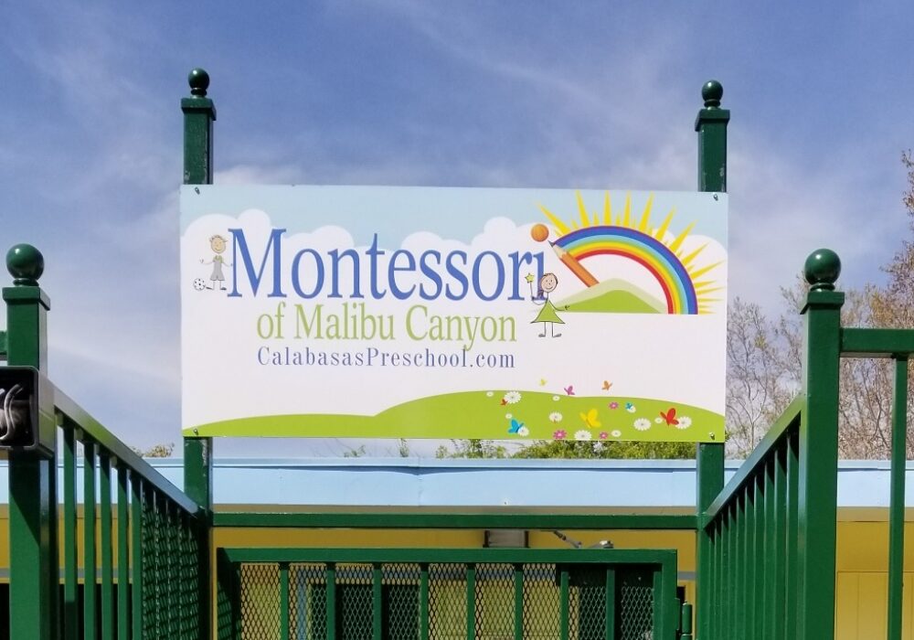 Custom Metal Signs for Montessori Preschool of Malibu Canyon