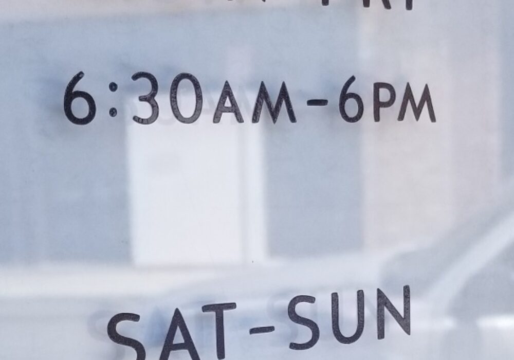 Store Sign for Blue Bottle Coffee in the Arts District