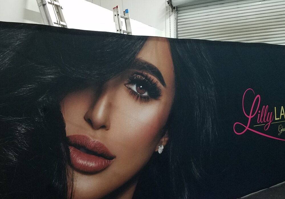 20 Foot Wide Collapsible Trade Show Signage for Lilly Lashes