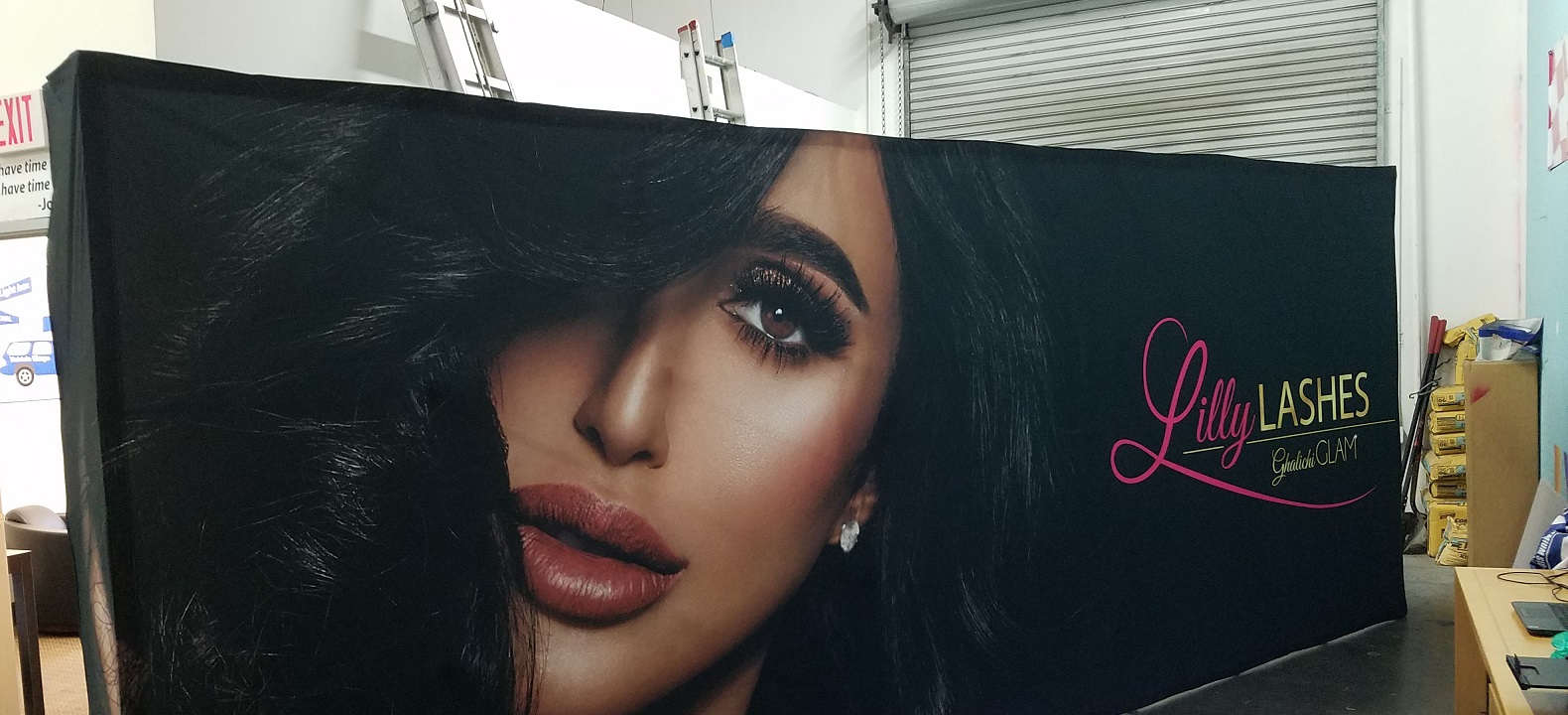 You are currently viewing 20 Foot Wide Collapsible Trade Show Signage for Lilly Lashes