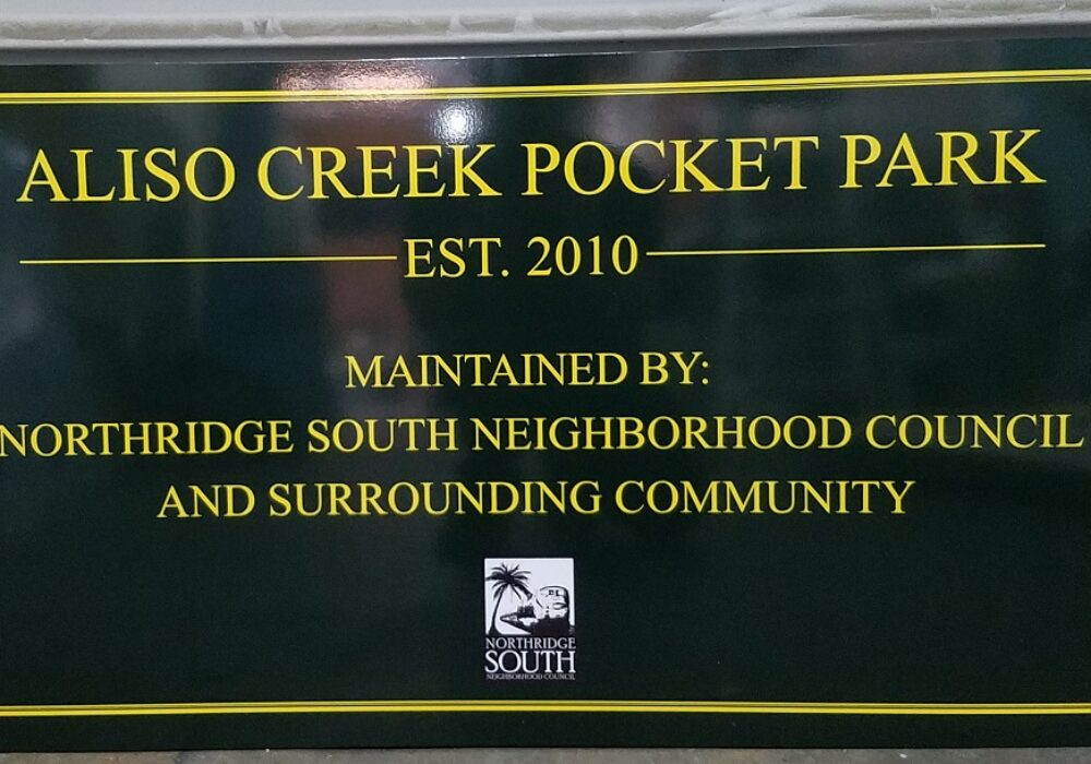 Aliso Creek Pocket Park Sign
