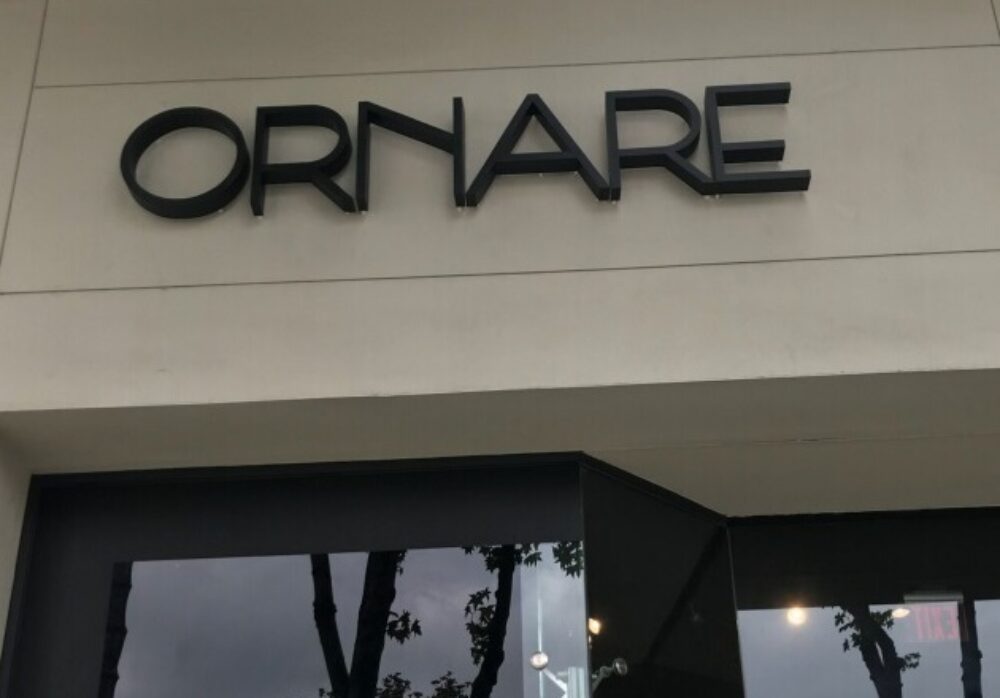 Halo-Lit Channel Lettering for Ornare in West Hollywood