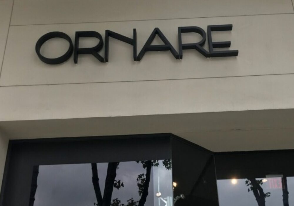 Halo-Lit Channel Lettering for Ornare in West Hollywood