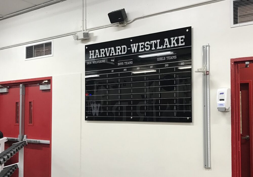 Magnetic Record Board for the Harvard Westlake Weight Room in Studio CIty