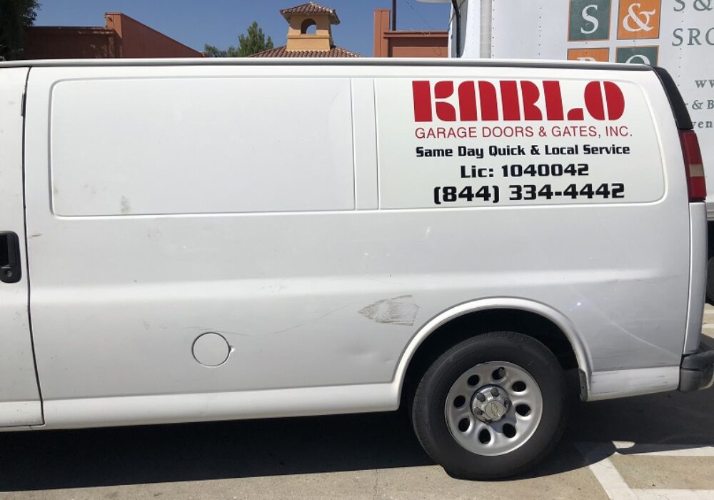 Vinyl Vehicle Lettering for Karlo Garage Doors & Gates in Los Angeles