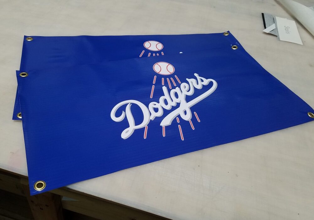 Supporting the Team with Dodgers Banners!