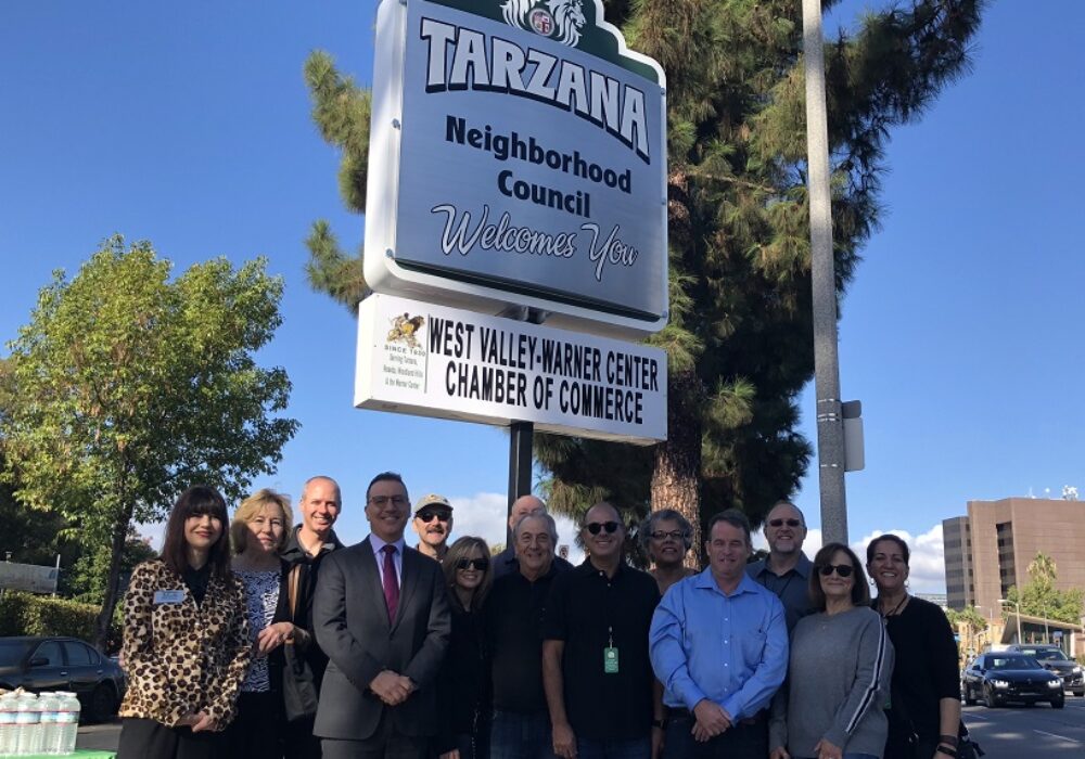Ribbon Cutting for Tarzana Neighborhood Council Municipal Sign