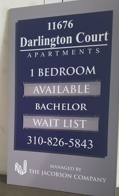 You are currently viewing Darlington Court Apartments Post and Panel Sign for The Jacobson Company in Los Angeles