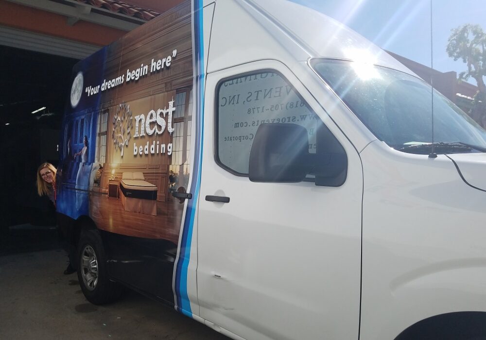 Van Wrap for Nest Bedding in Studio City and Santa Monica