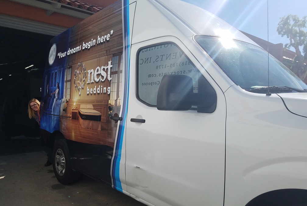 You are currently viewing Van Wrap for Nest Bedding in Studio City and Santa Monica