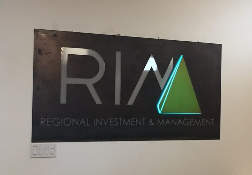 Custom Lobby Sign for Regional Investment & Management in Culver City