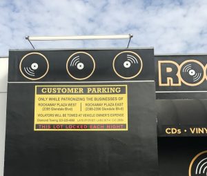 Read more about the article Custom Parking Lot Signs for Rockaway Records in Glendale