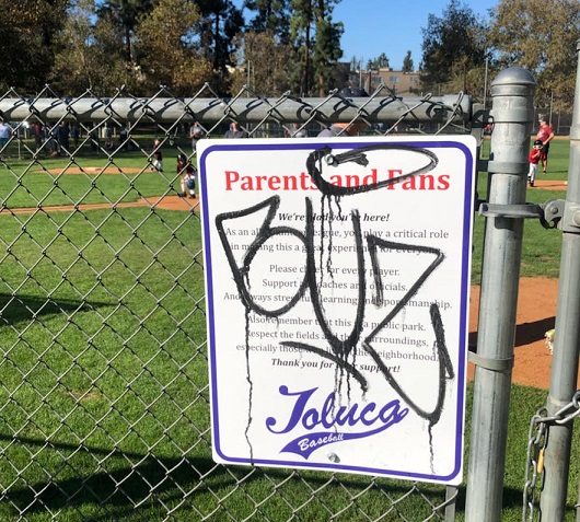 metal signs, digital printed signs, anti-graffiti laminate, exterior signs, youth sports, little league, sign makers, studio city, vandal guard