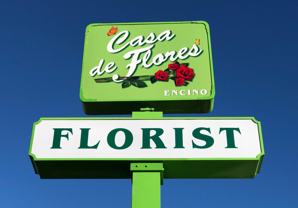 Sign Installation Day for Casa de Flores in Encino