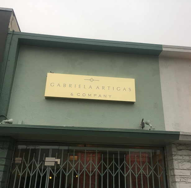 You are currently viewing Gold Aluminum Building Sign for Gabriela Artigas in West Hollywood