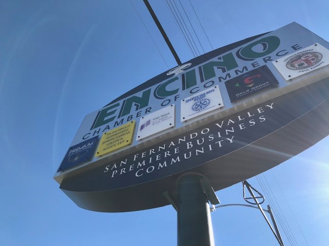 acrylic plaques, pylon sign, sign updates, sign repairs, sign removal, encino, plaques, outdoor sign, chamber of commerce