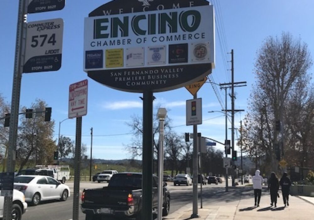 New Plaques for Encino Chamber of Commerce Pylon Sign