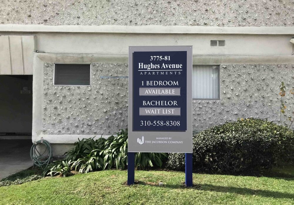 Hughes Ave. Apartment Sign for The Jacobson Company