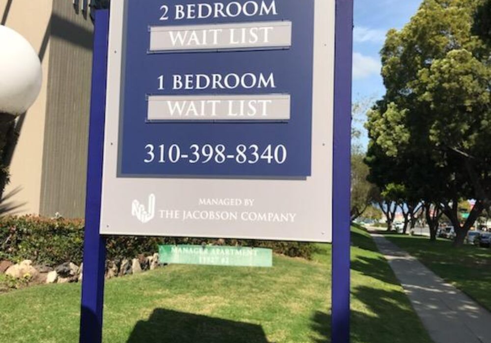 Apartment Sign for The Jacobson Company in Los Angeles