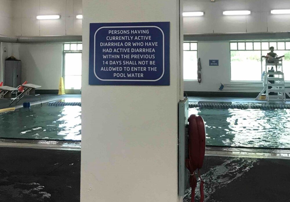 Metal Swimming Pool Sign for the West Valley YMCA in Reseda