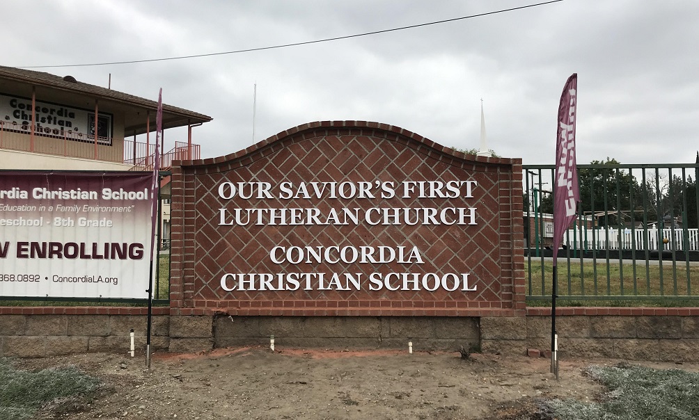 You are currently viewing Monument Sign Lettering Set for Concordia Christian School in Granada Hills