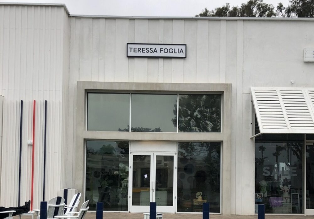 Metal Storefront Sign for Teressa Foglia in Malibu
