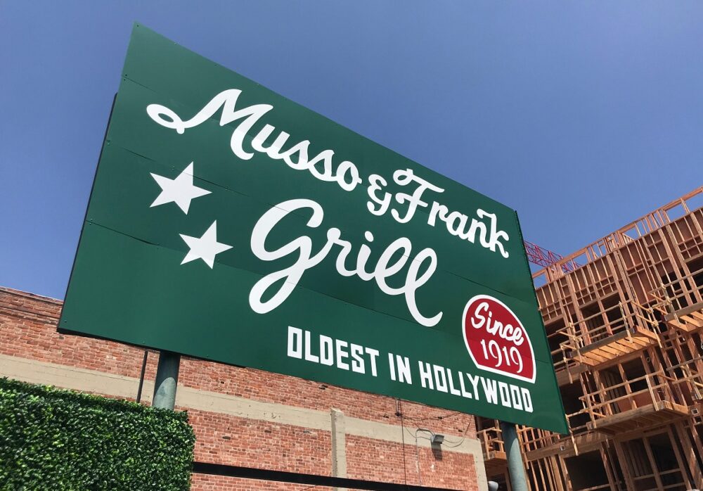 Hand-Painted Metal Sign for Musso & Frank Grill