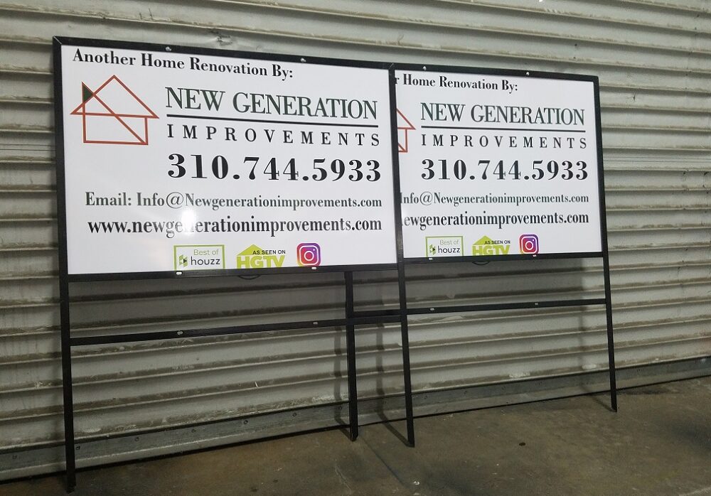 Custom Metal Signage with H Frames for New Generation Home Improvements in Encino