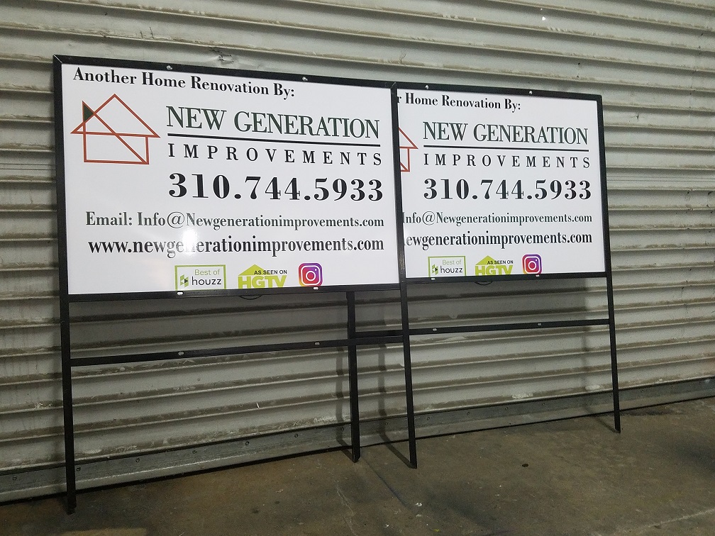 You are currently viewing Custom Metal Signage with H Frames for New Generation Home Improvements in Encino