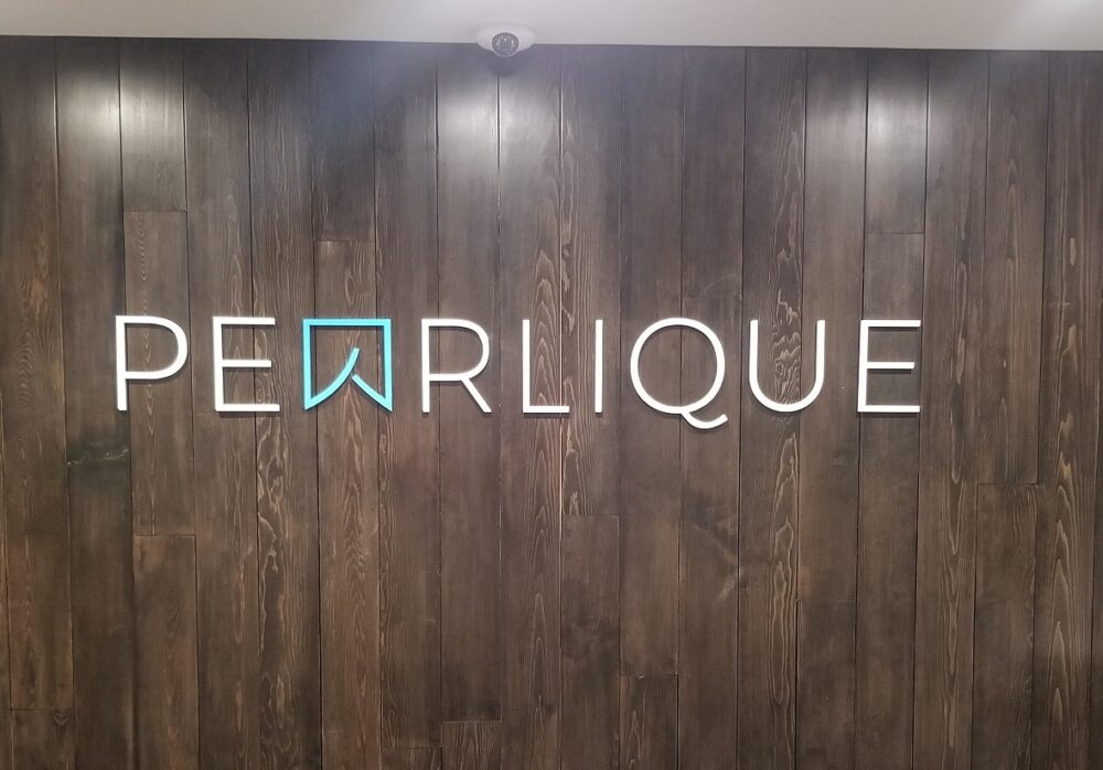Dimensional Acrylic Lobby Sign for Pearlique Dental in Downtown Los Angeles